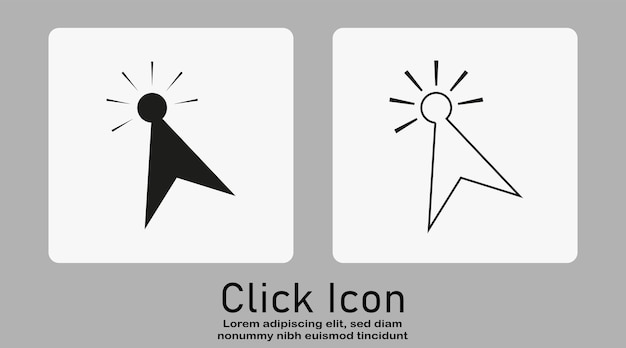Computer cursor click arrow pointing click link button vector isolated on a white background