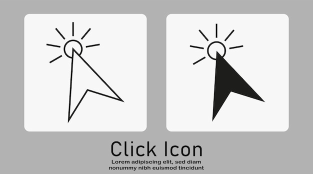 Computer cursor click arrow pointing click link button vector isolated on white background