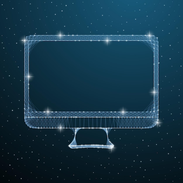 Computer display with blank screen Front view Computer screen isolated on white background vector