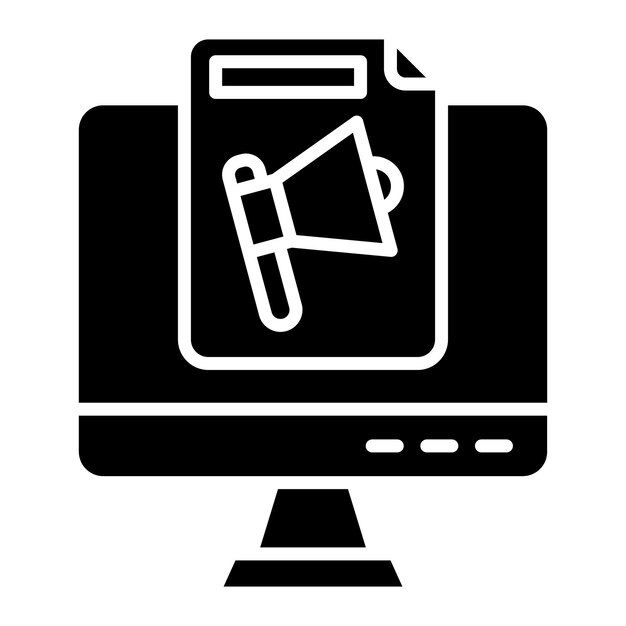 Computer File Glyph Solid Black Illustration