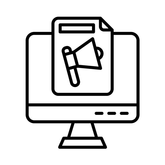 Computer File Line Illustration