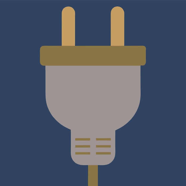 Computer Hardware Components Parts and Devices Featuring Power Cord Vector Style Design