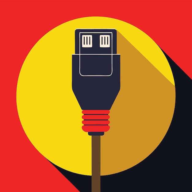 computer hardware components parts and devices featuring sata cable vector style design