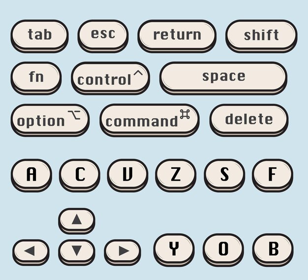 computer key combinations computer keyboard button set
