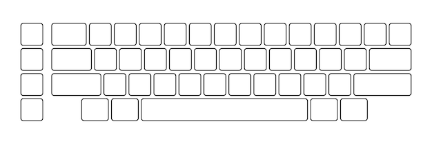 Computer keyboard button layout template for graphic use Modern computer keyboard Vector illustration
