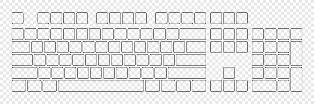 Computer keyboard button layout template for graphic use Modern computer keyboard Vector illustration