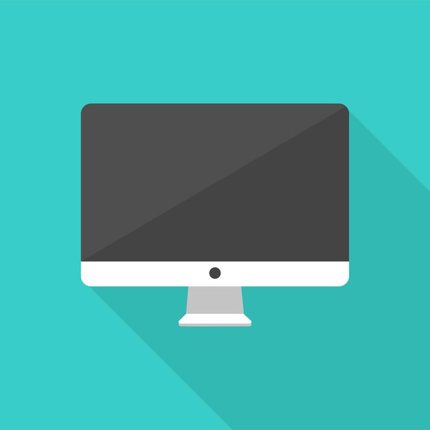 Computer monitor flat design with a black screen