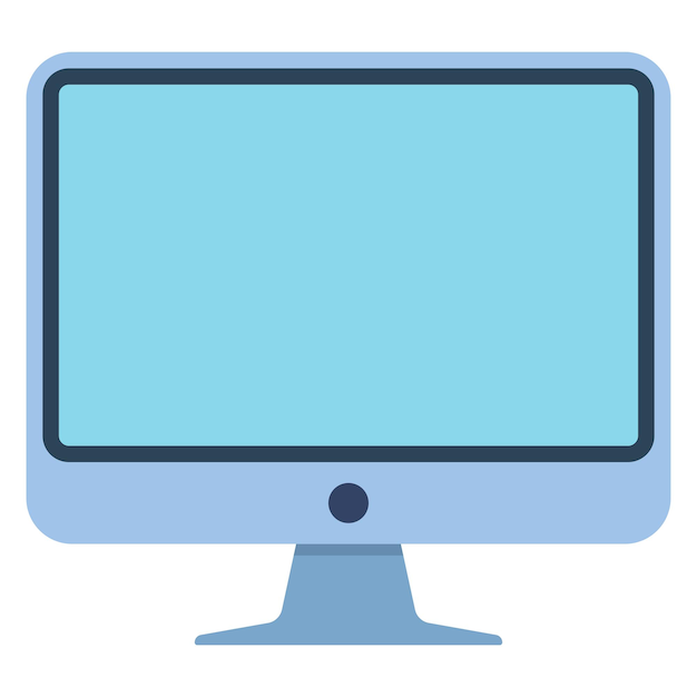 Computer monitor flat icon isolated on white background