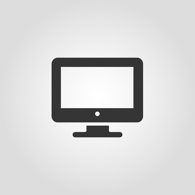 Computer monitor icon Flat glyph PC symbol Vector illustration EPS10