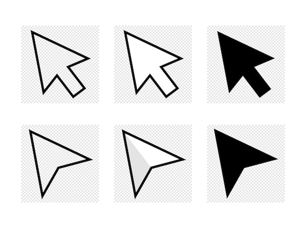 Computer Mouse Click Cursor Icon Mouse Click Pointer Cursor Arrow on Transparent Background