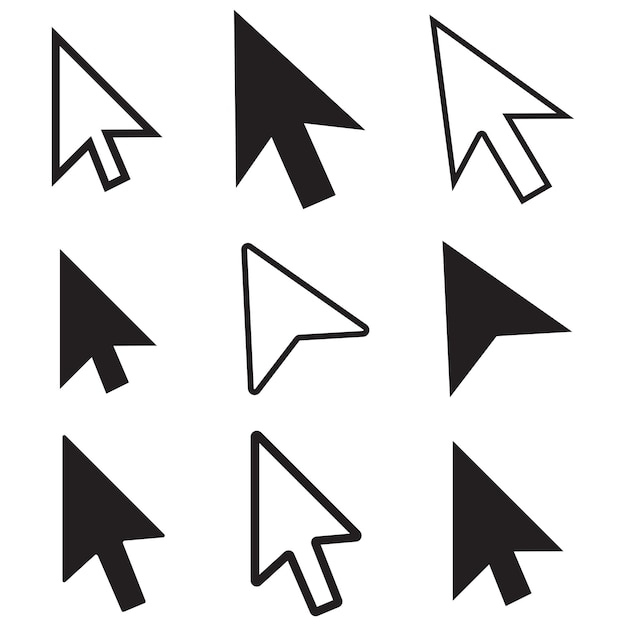Computer Mouse Click Cursor Icon Set
