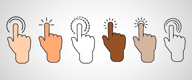 Computer mouse click cursor Load symbol Pointer cursor and loading icon Cursors icons click set