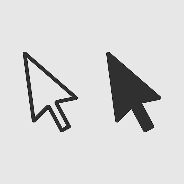 Computer mouse click pointer cursor arrow flat vector icon for apps and websites isolated on white background Vector illustration