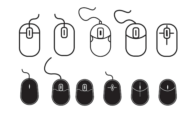 computer Mouse icon set vector illustration template