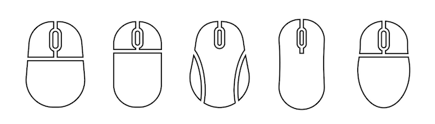 computer mouse silhouette mouse icon set computer mouse icon