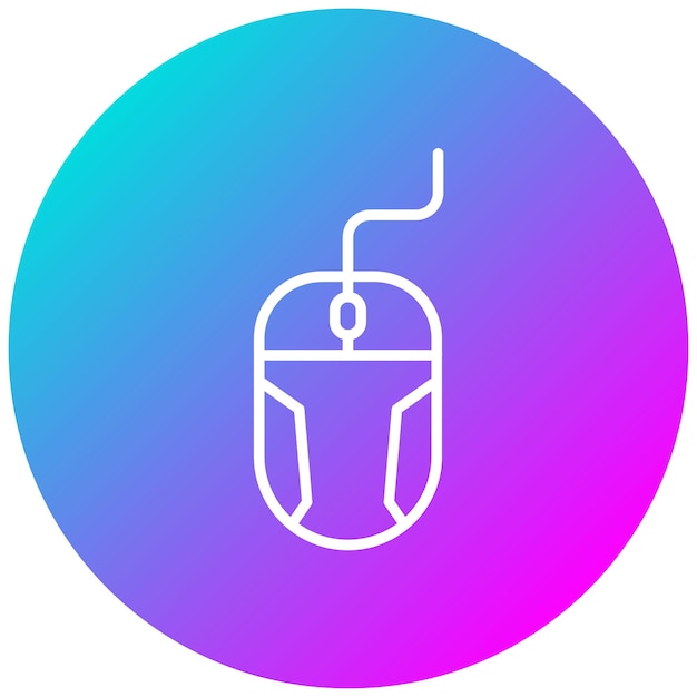 Computer Mouse Vector Illustration Style