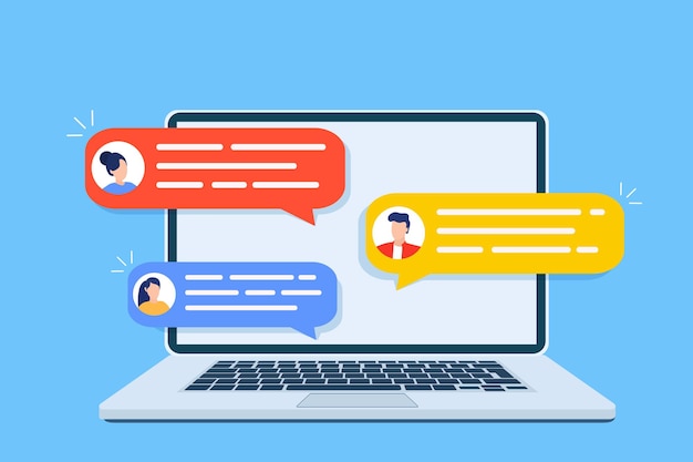 Computer online chat notices.