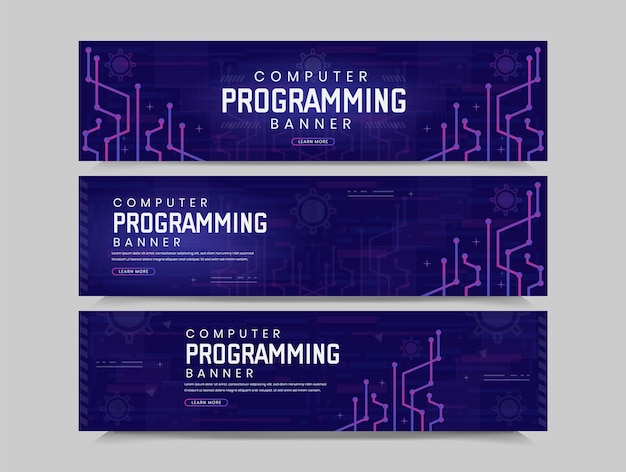 computer programming banner design banner design for software vector illustration