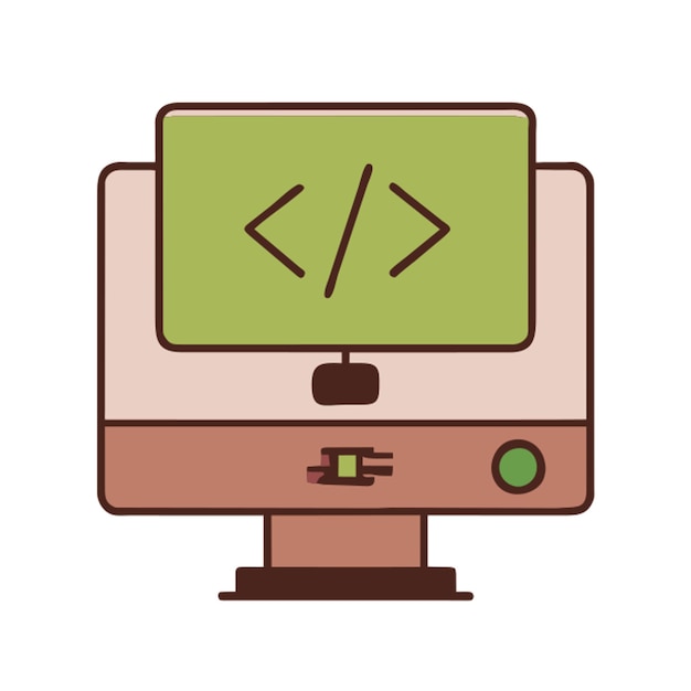 computer science icon colored outline