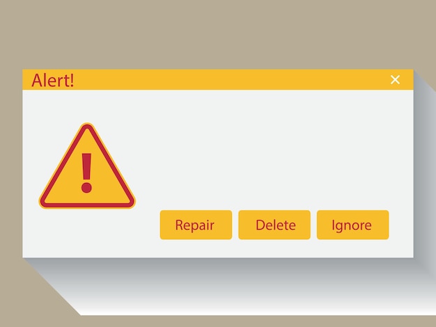 Computer Warning Isolated Background