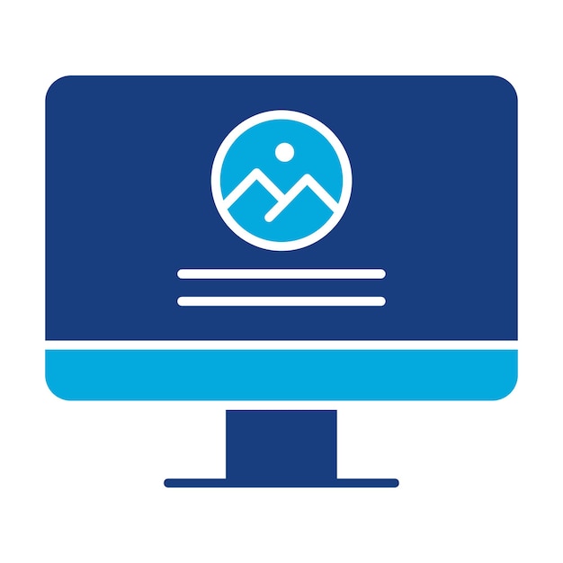 Computer Website Duotone Illustration