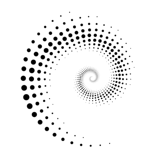 Concentric circle halftone dots Abstract twisted dot shapes