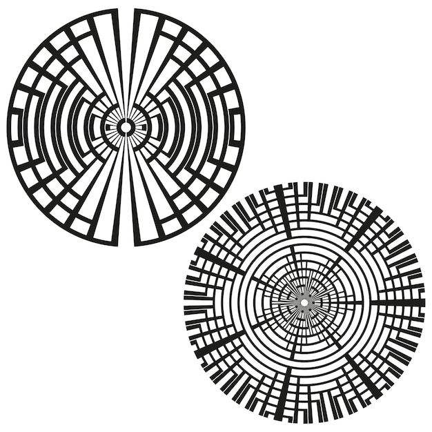 concentric circles pattern abstract spiral design vector radial texture black white target