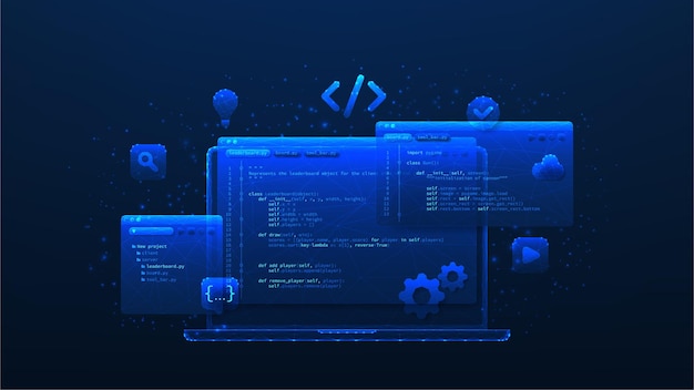 Concept banner of SEO Optimization Web analytics and seo marketing social media Polygonal vector illustration with analytics search information Marketing social media concept