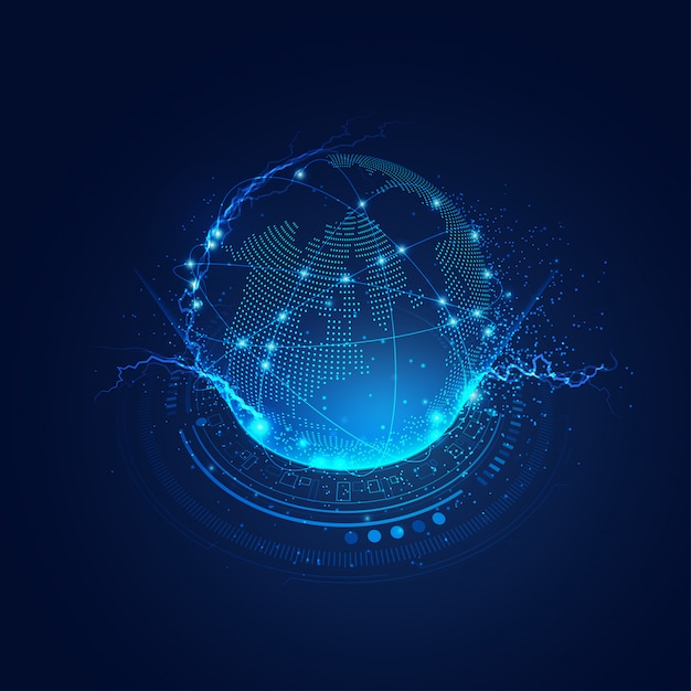 concept of communication technology in digital world