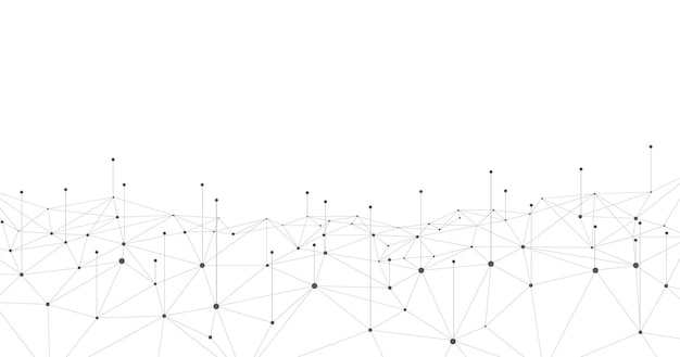Concept of geometric mesh lines on a white background
