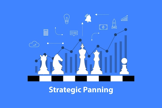 concepts for data analysis strategy planning and successful business vector illustration