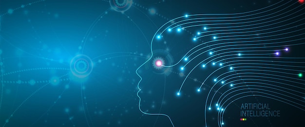 Conceptual technology illustration of artificial intelligence