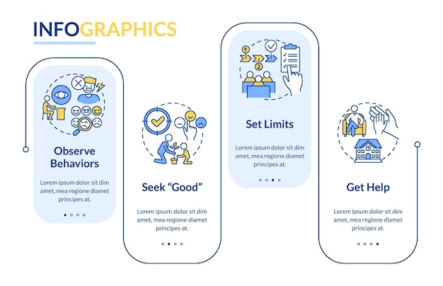 Conduct disorder tips for teacher rectangle infographic template