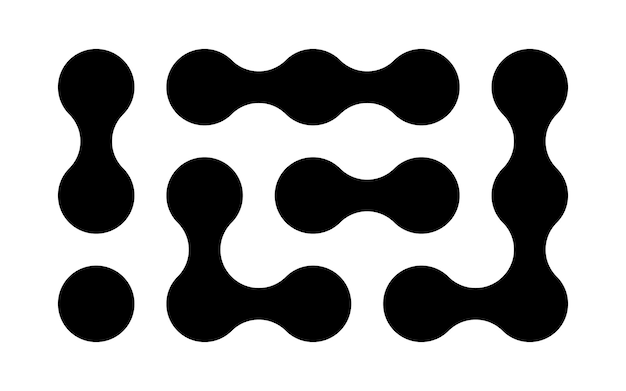 Connected dots icon Circles pattern sign Integration symbol Abstract point movement Connected round blobs Transition metaballs Vector illustration isolated on white background
