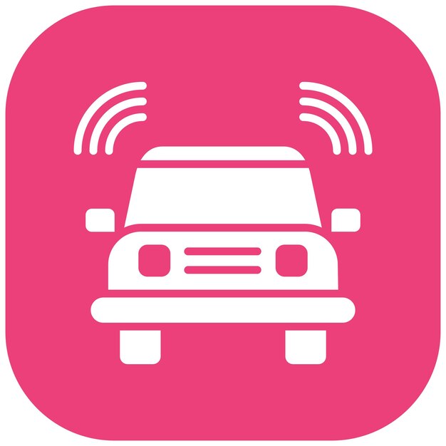 Connected Vehicle Vector Illustration Style