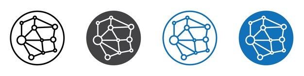 Connections icon flat editable icon mark set