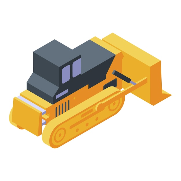 Construction bulldozer icon Isometric of construction bulldozer vector icon for web design isolated on white background