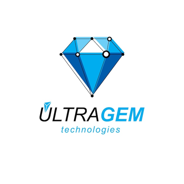 construction industry logotype. 3d engineering vector, abstract polygonal shape.