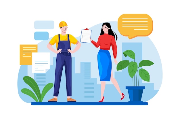 Construction service Illustration concept Flat illustration isolated on white background