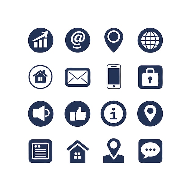 contact us icon set collection for websites and mobile applications