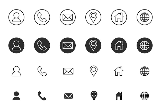 Contact Us Icon Set