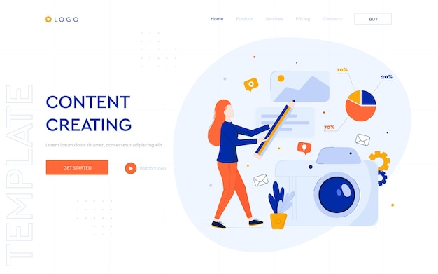 Content creating concept website template