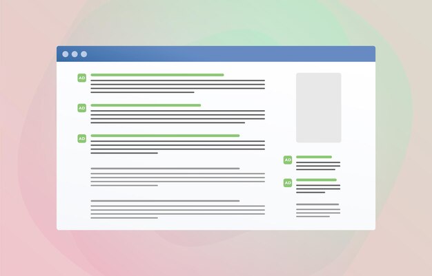 Contextual targeting display advertising concept in flat design