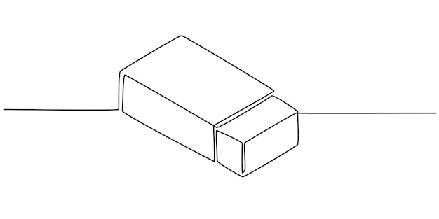 continuous eraser drawing in one line school supplie Back to school one line continuous drawing