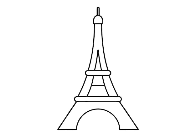 Continuous Line Art of the Eiffel Tower Minimalist Paris Landmark Illustration