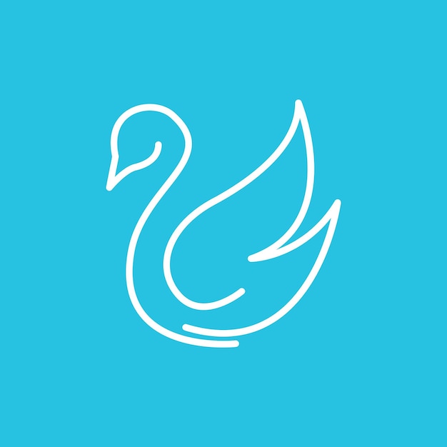 continuous line bird swan or goose logo design vector graphic symbol icon sign illustration creative