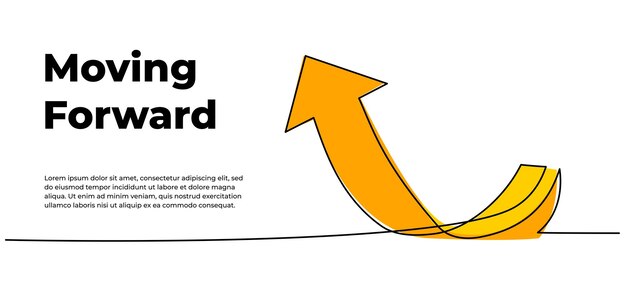 Continuous line design of arrow pointing up One line decorative elements drawn on a white background