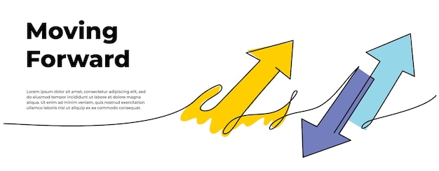 Continuous line design of arrows pointing up and down Single line decorative elements