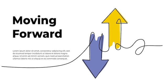 Continuous line design of arrows pointing up and down Single line decorative elements