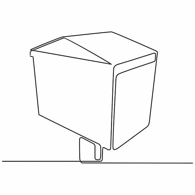 continuous line drawing of a post box